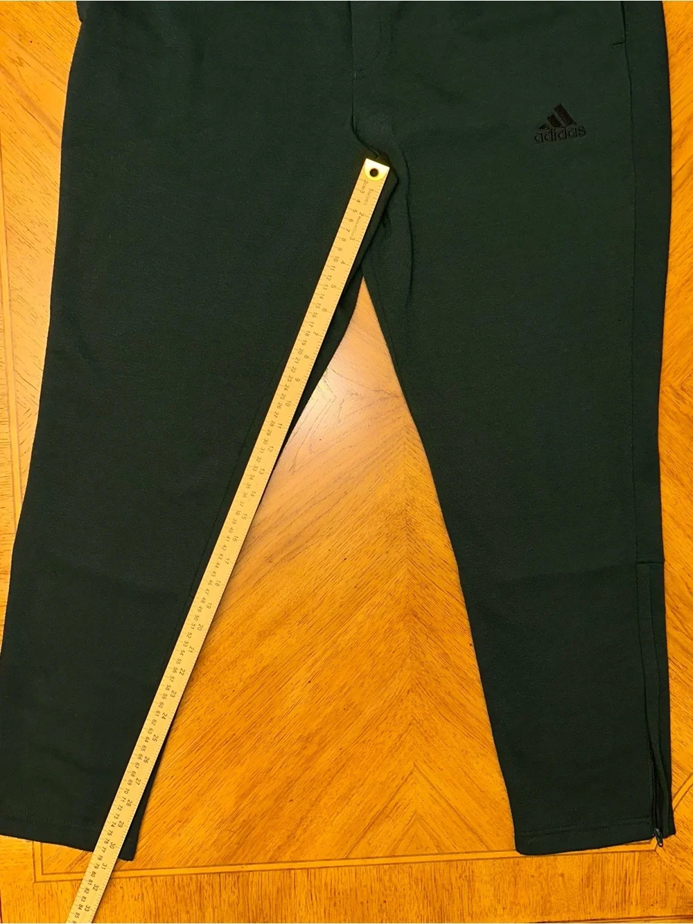 Adidas Fleece Tapered Pants Men’s Size XL Green Zip Ankles Logo Drawstrings
